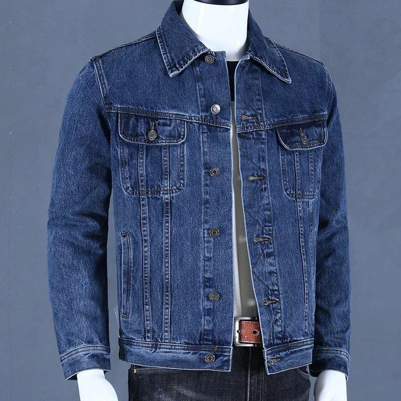 Denim Jacket Vintage - Men's Vintage Slim Fit Denim Jacket