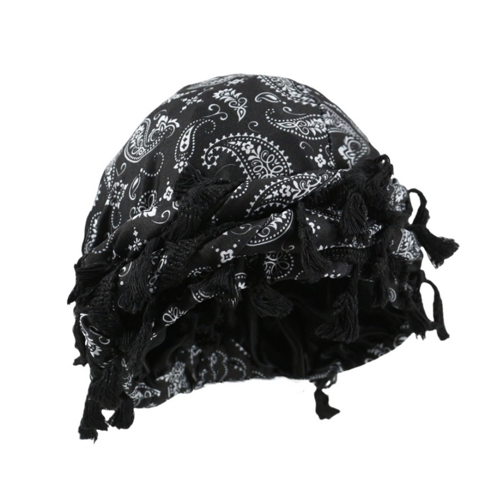 Men'S Fashion Head Scarf - Unisex Satin Twist Head Wraps Tassel