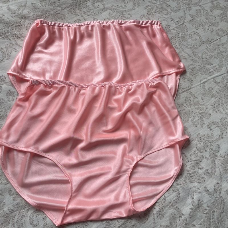 Men'S Fashion Underwear - Unisex Glossy Pink Ice Silk Panties