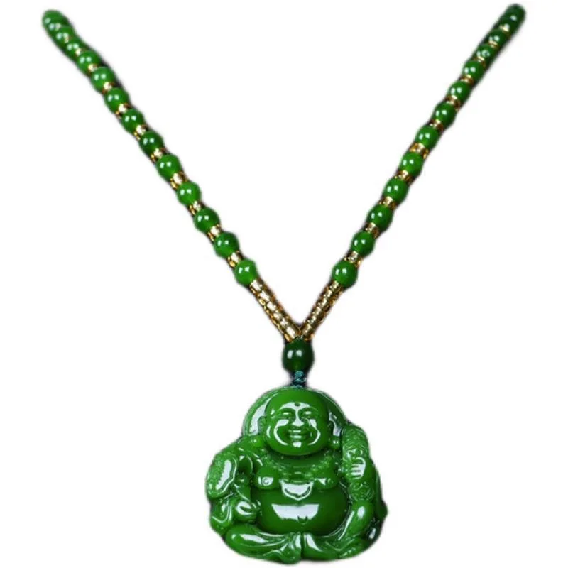 Chinese Green Jade Maitreya Bu - Men'S Fashion Jewelry 评论和价格