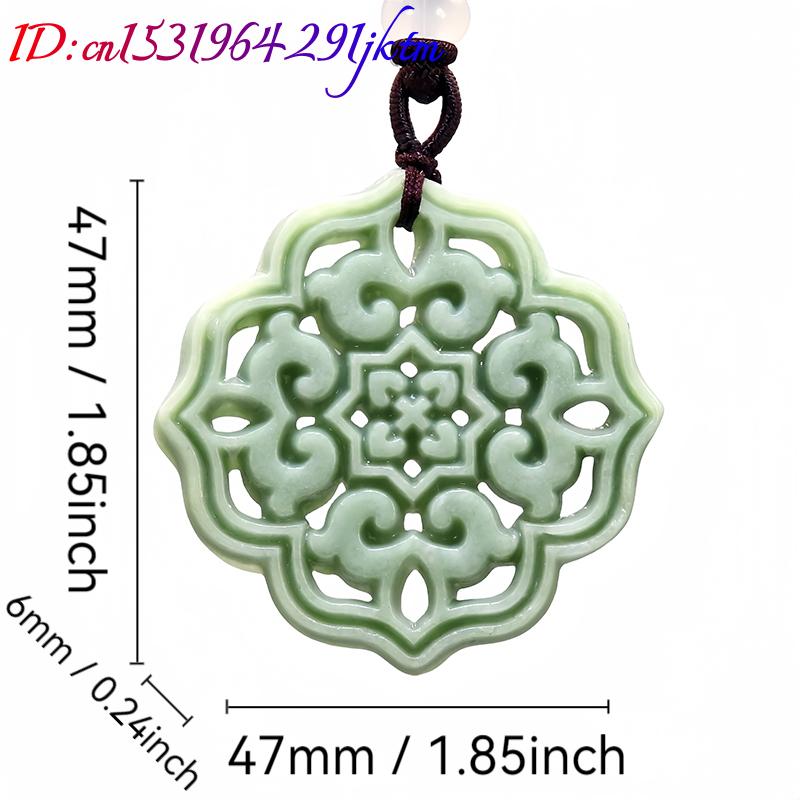 Natural Real Jade Flower Penda - Men'S Fashion Jewelry 评论和价格