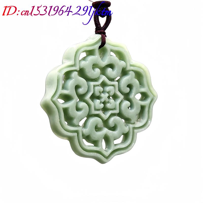 Natural Real Jade Flower Penda - Men'S Fashion Jewelry 评论和价格