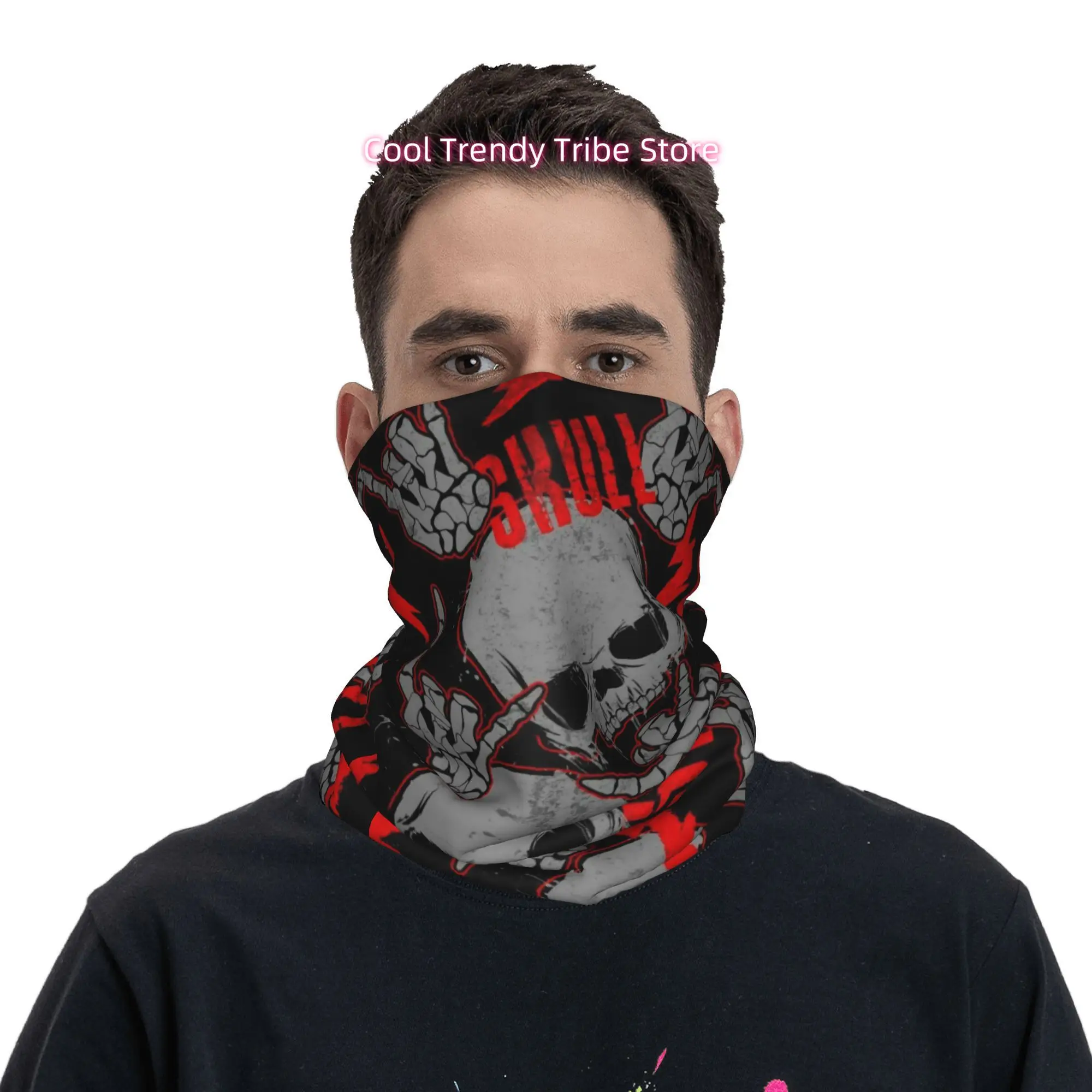 Grunge Punk Art with Skeleton  - Men'S Fashion Head Scarf 评论和价格