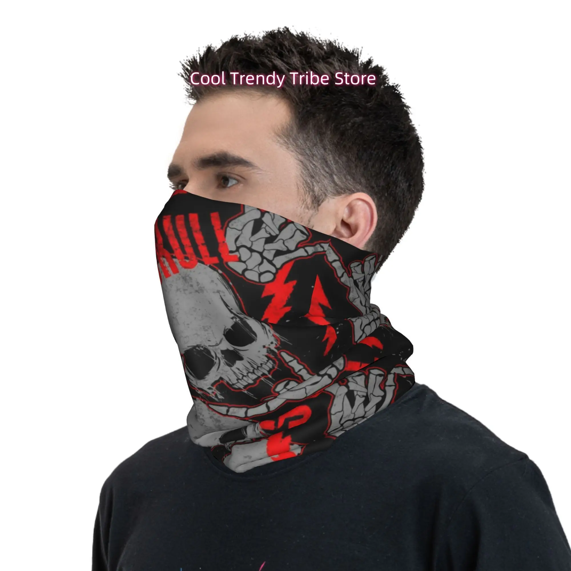 Grunge Punk Art with Skeleton  - Men'S Fashion Head Scarf 评论和价格