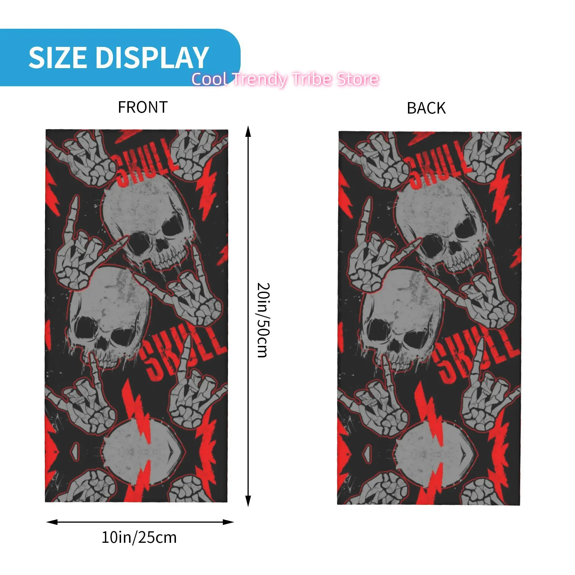 Grunge Punk Art with Skeleton  - Men'S Fashion Head Scarf 评论和价格