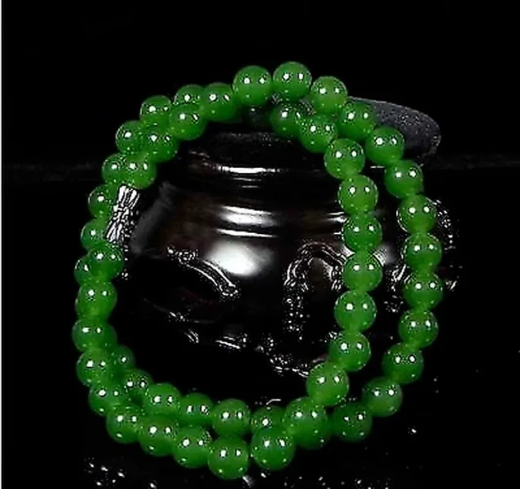 Genuine Natural Green Beads Ne - Men'S Fashion Jewelry 评论和价格