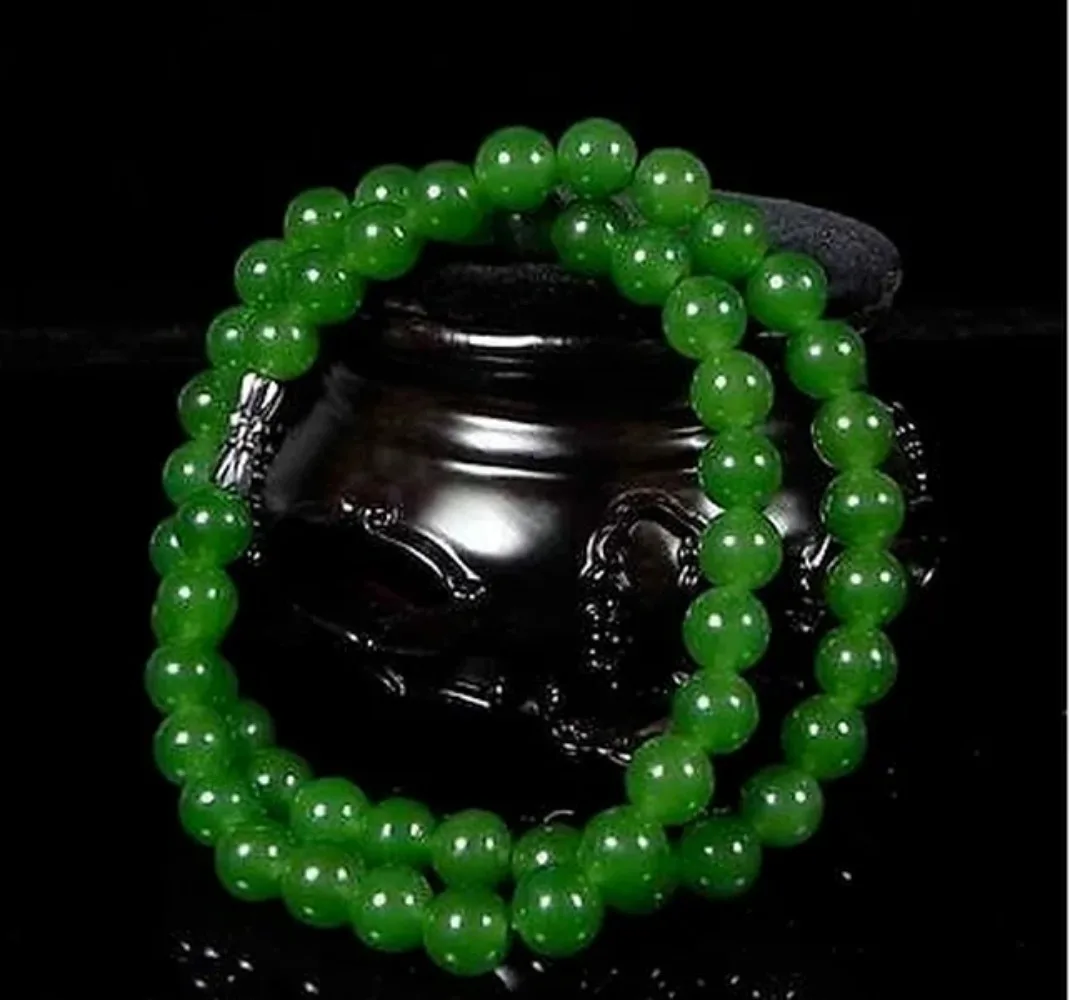Genuine Natural Green Beads Ne - Men'S Fashion Jewelry 评论和价格