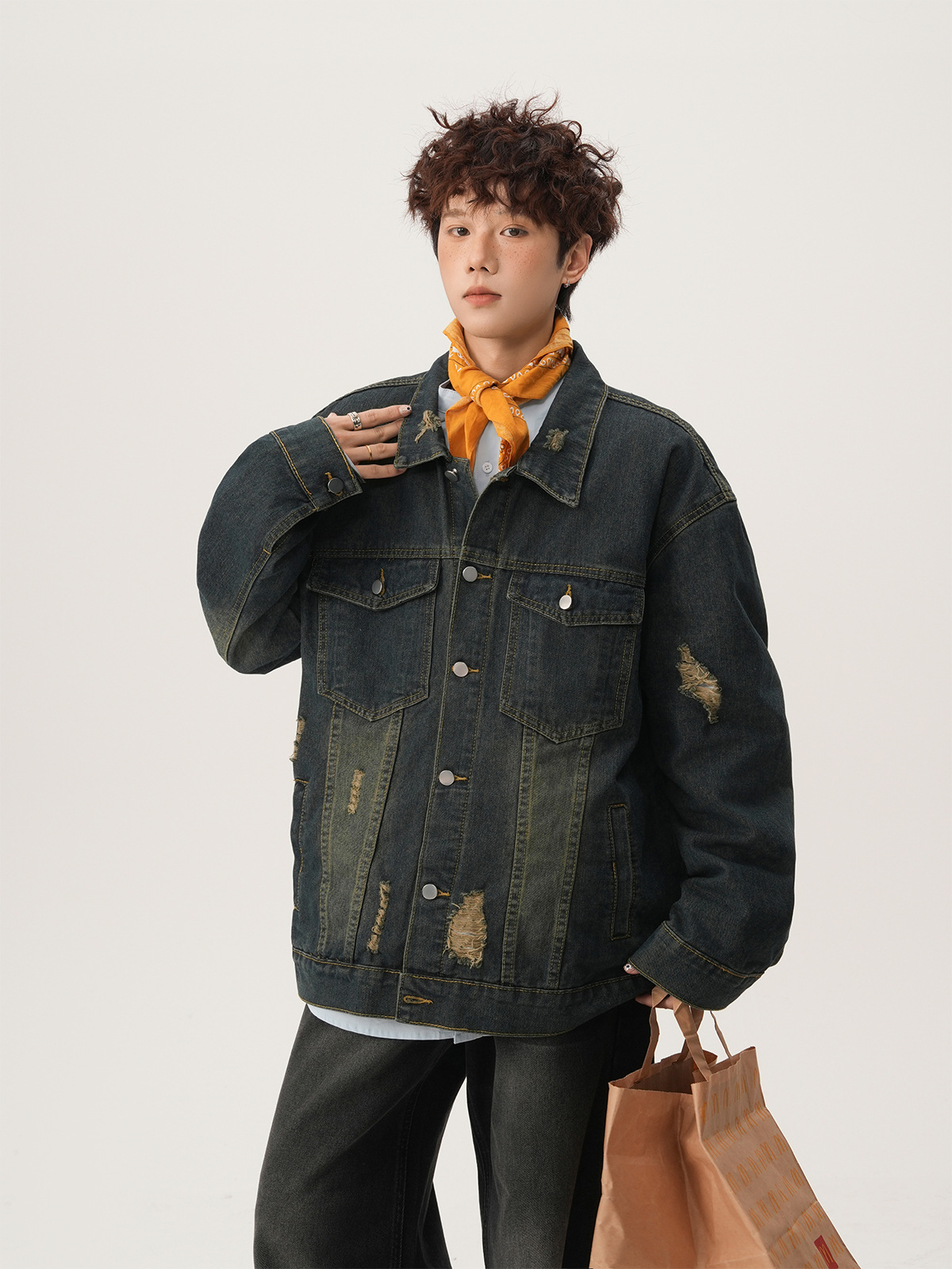 American High Street Ripped De - Denim Jacket Vintage 评论和价格
