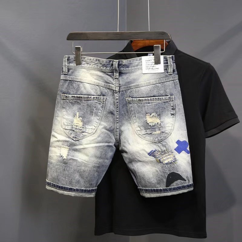 Summer Men's Fashion Scraped P - Jeans Pants Fashion Men 评论和价格