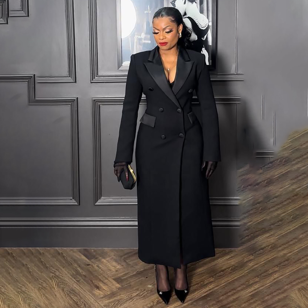 Luxury Black Women's Blazer Fa - Men'S Fashion All Black Outfit 评论和价格