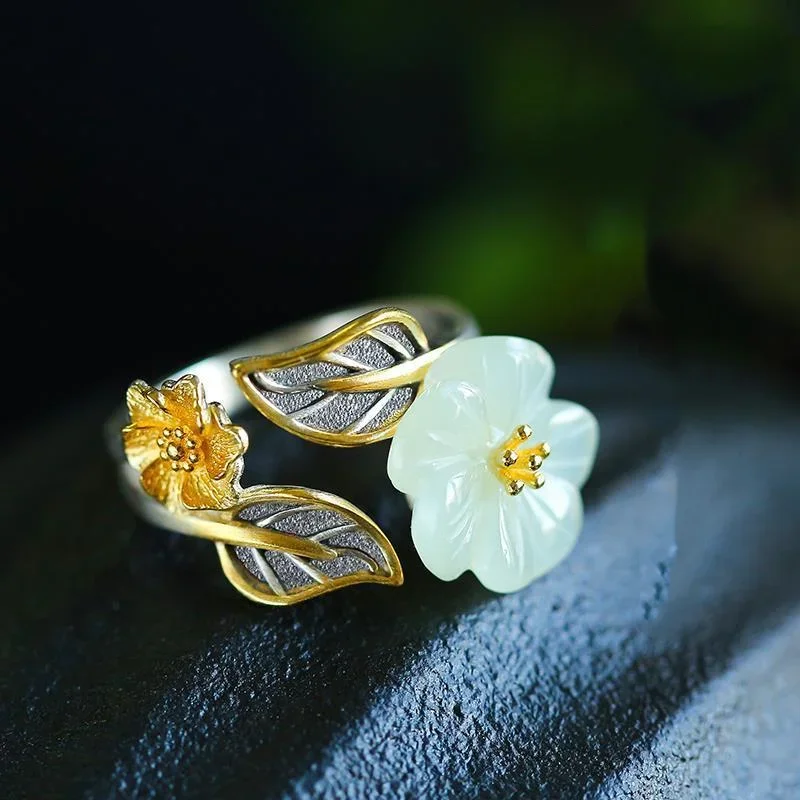 925 Silver White Hetian Jade F - Men'S Fashion Rings 评论和价格