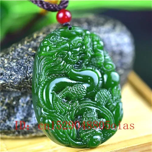 Natural Green Chinese Jade Dra - Men'S Fashion Jewelry 评论和价格