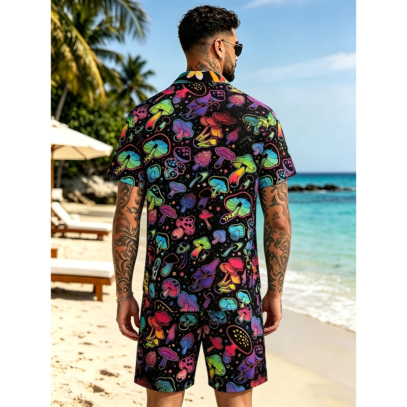 Men's Fashion 3D Mushroom Prin - Mens Fashion Suits 评论和价格