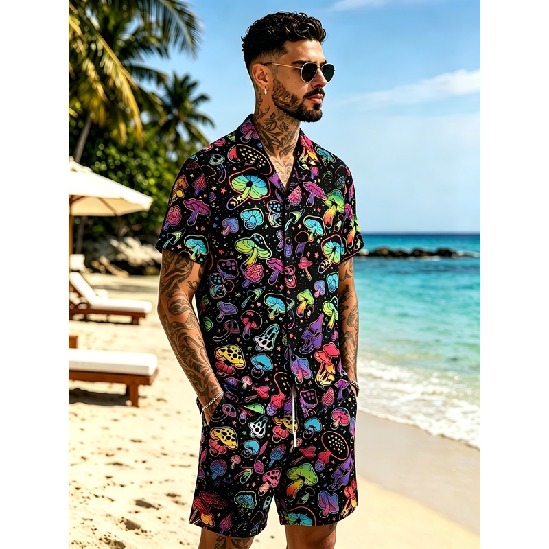 Men's Fashion 3D Mushroom Prin - Mens Fashion Suits 评论和价格