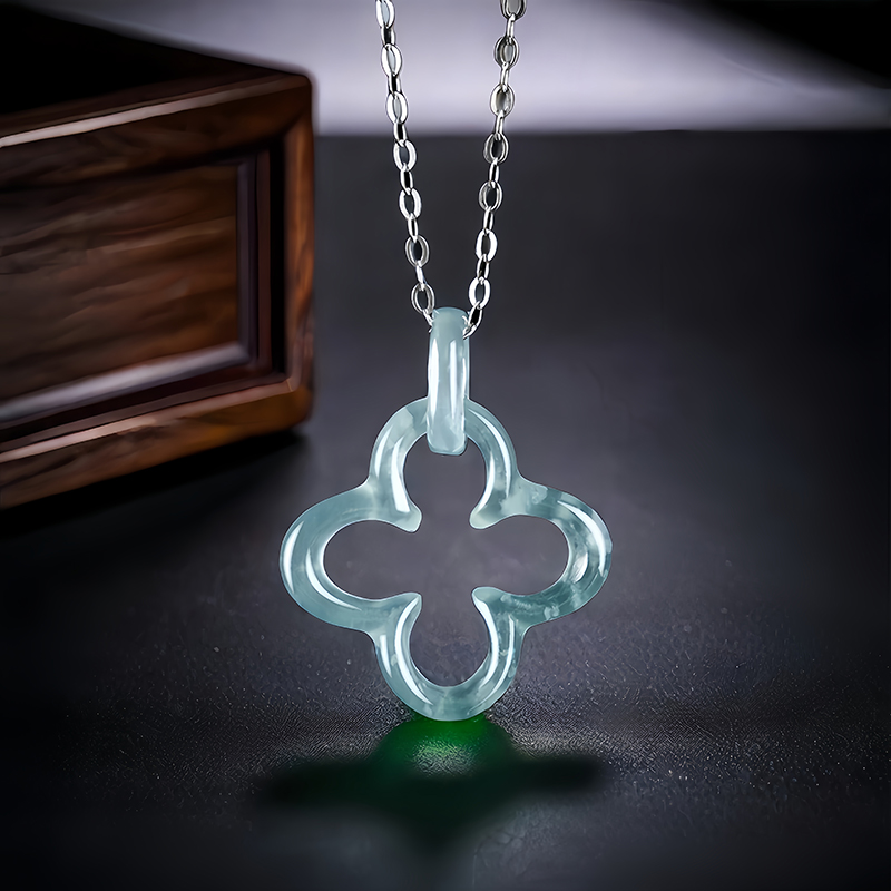 Blue Myanmar Jadeite Four Leaf - Men'S Fashion Jewelry 评论和价格