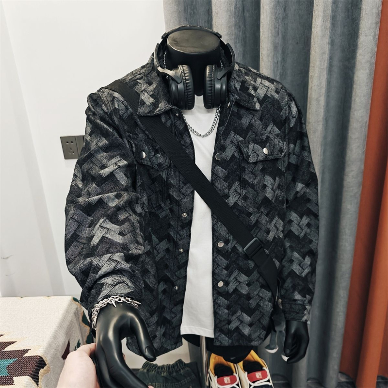 Men's Japanese Vintage Argyle  - Denim Jacket Vintage 评论和价格