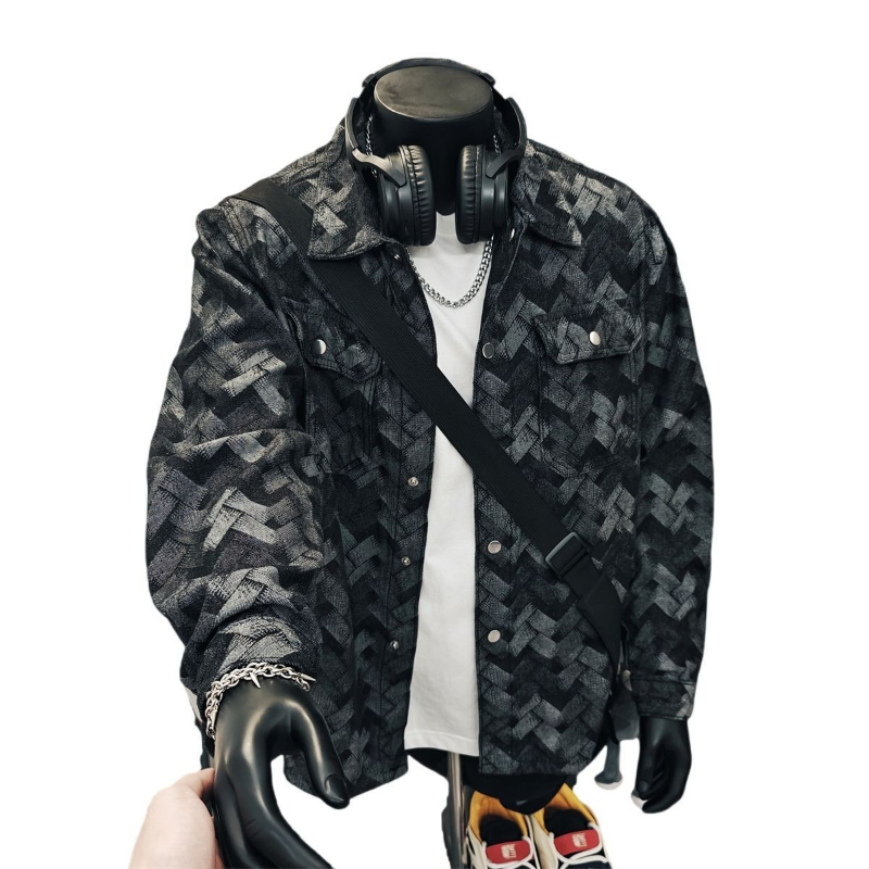 Men's Japanese Vintage Argyle  - Denim Jacket Vintage 评论和价格
