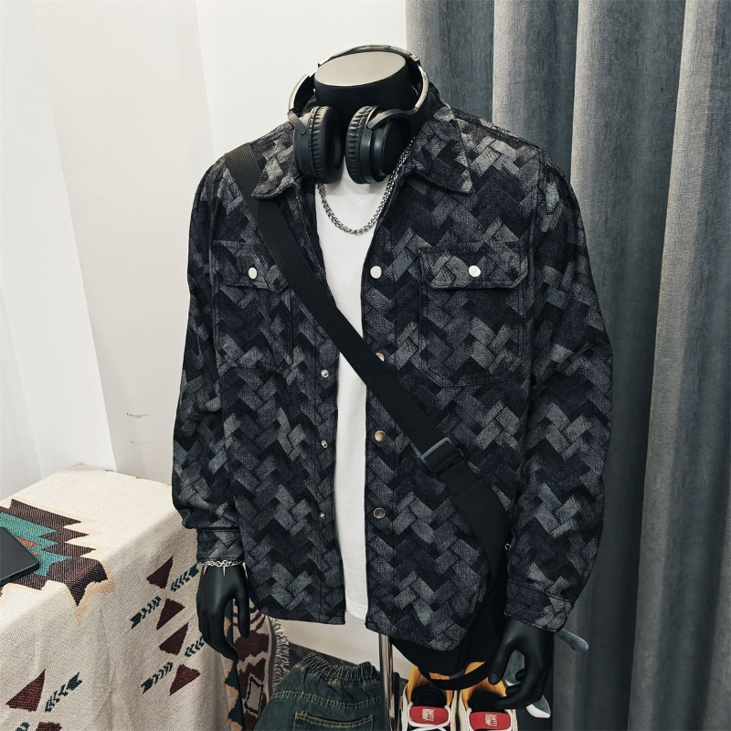 Men's Japanese Vintage Argyle  - Denim Jacket Vintage 评论和价格