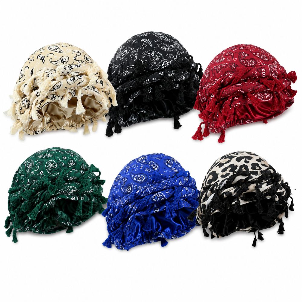 Vintage Satin Twist Head Wraps - Men'S Fashion Head Scarf 评论和价格