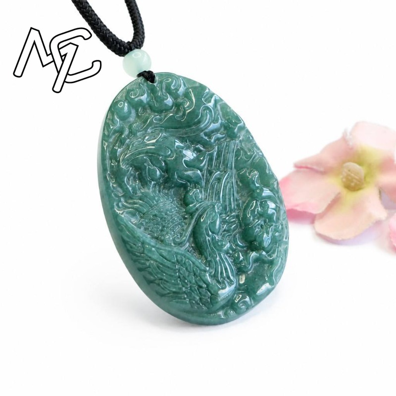 Real Natural Emerald Jade Blue - Men'S Fashion Jewelry 评论和价格