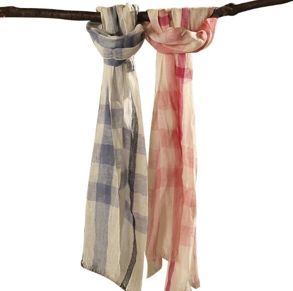 100% Linen Plaid Contrast Tass - Men'S Fashion Head Scarf 评论和价格