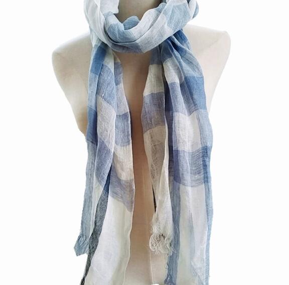 100% Linen Plaid Contrast Tass - Men'S Fashion Head Scarf 评论和价格